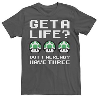 Men's Nintendo Super Mario 1UP Get A Life But I Already Have Three Tee