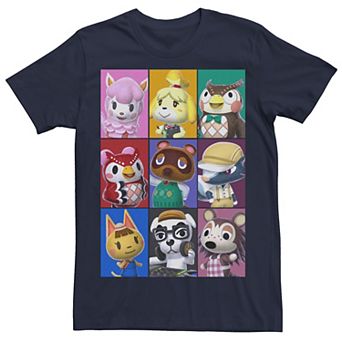 Men's Nintendo Animal Crossing Towns Folk Yearbook Photo Style Tee