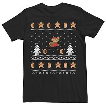 Men's Nintendo Super Mario Christmas Coins Pixels Tee