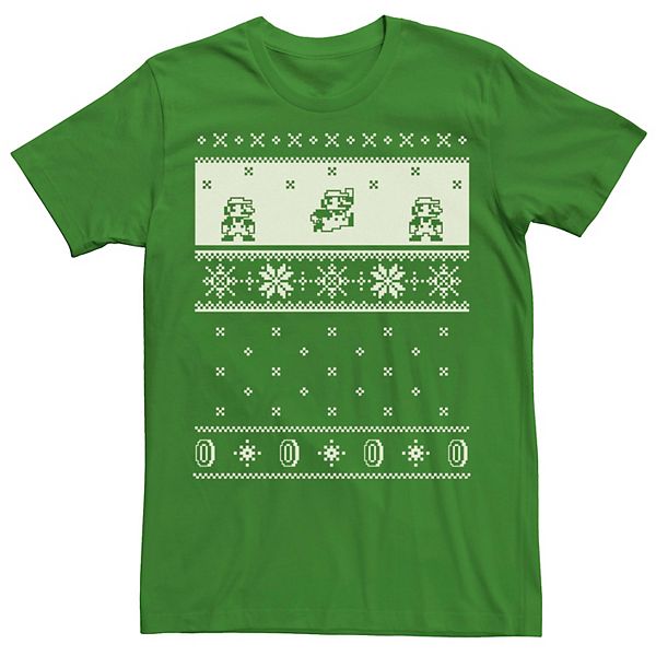 Men's Nintendo Super Mario Christmas Cream Pattern Tee