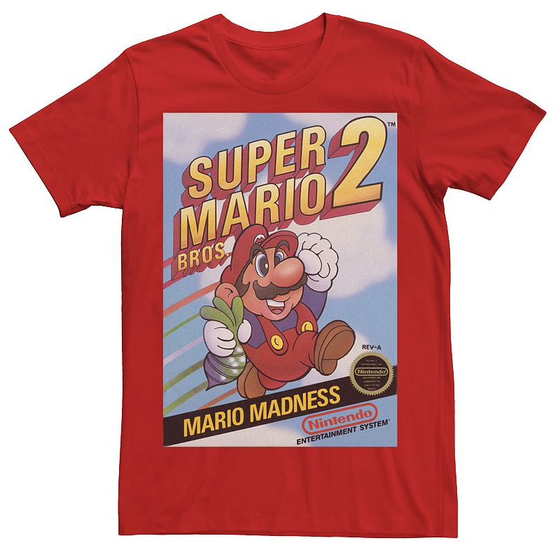 Men's Nintendo Super Mario Bros 2 Retro Box Art Tee, Size: Small, Red
