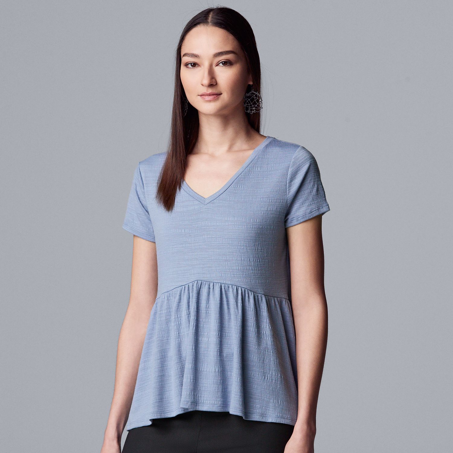 v neck peplum tee