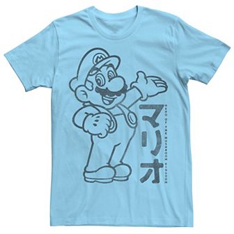Men's Nintendo Super Mario Outline Kanji Portrait Tee