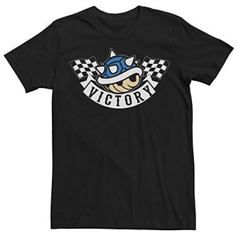 Men's Mario Kart Blue Shell Victory Banner Graphic Tee