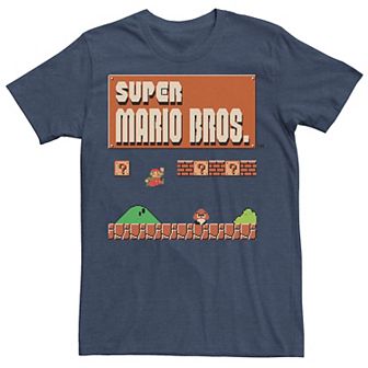 Men's Super Mario Bros Opening Screen Graphic Tee