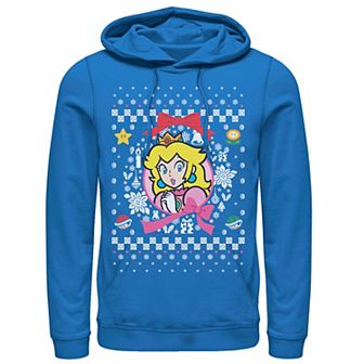 Men's Nintendo Super Mario Classic Ugly Christmas Peach Graphic Hoodie