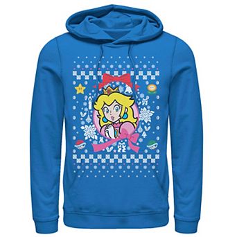 Men's Nintendo Super Mario Classic Ugly Christmas Peach Graphic Hoodie
