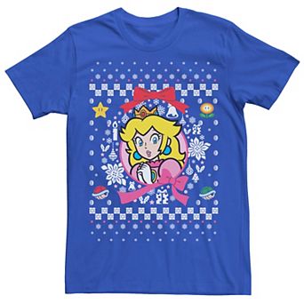 Men's Nintendo Super Mario Peach Classic Ugly Christmas Graphic Tee