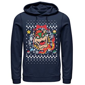 Men's Nintendo Super Mario Bowser Classic Ugly Christmas Graphic Hoodie