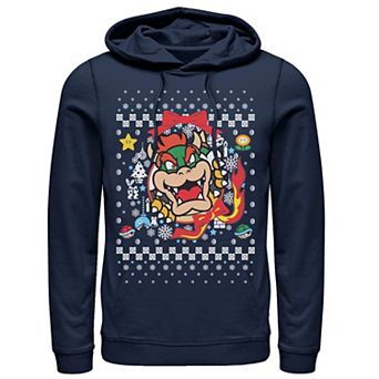 Men's Nintendo Super Mario Bowser Classic Ugly Christmas Graphic Hoodie