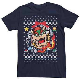 Men's Nintendo Super Mario Bowser Classic Ugly Christmas Graphic Tee
