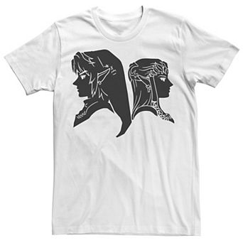 Men's Nintendo Zelda Link & Princess Profile Graphic Tee