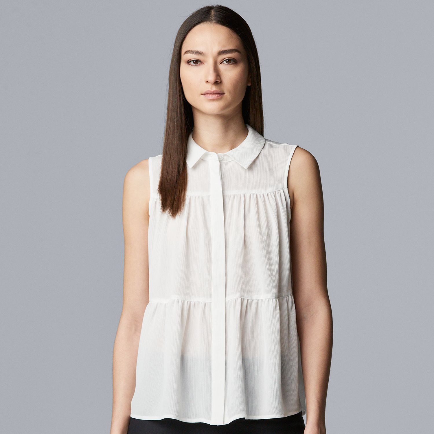 vera wang sleeveless tops