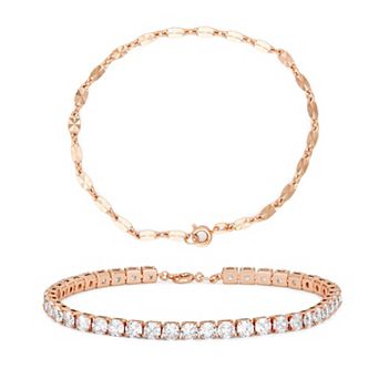 Sarafina Cubic Zirconia & Chain Tennis Bracelet Set
