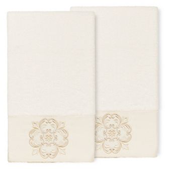 Linum Home Textiles Turkish Cotton Alyssa 2-pack Embellished Bath Towel Set