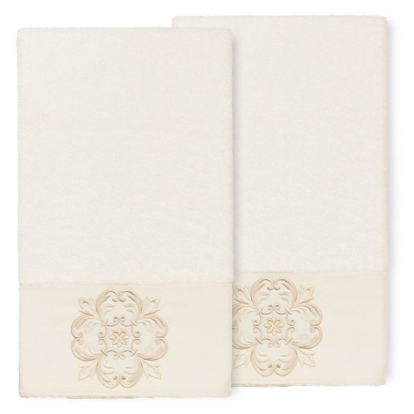 Linum Home Textiles Turkish Cotton Alyssa 2pack Embellished Bath Towel Set
