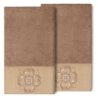 Linum Home Textiles Turkish Cotton Alyssa 2-pack Embellished Bath Towel Set