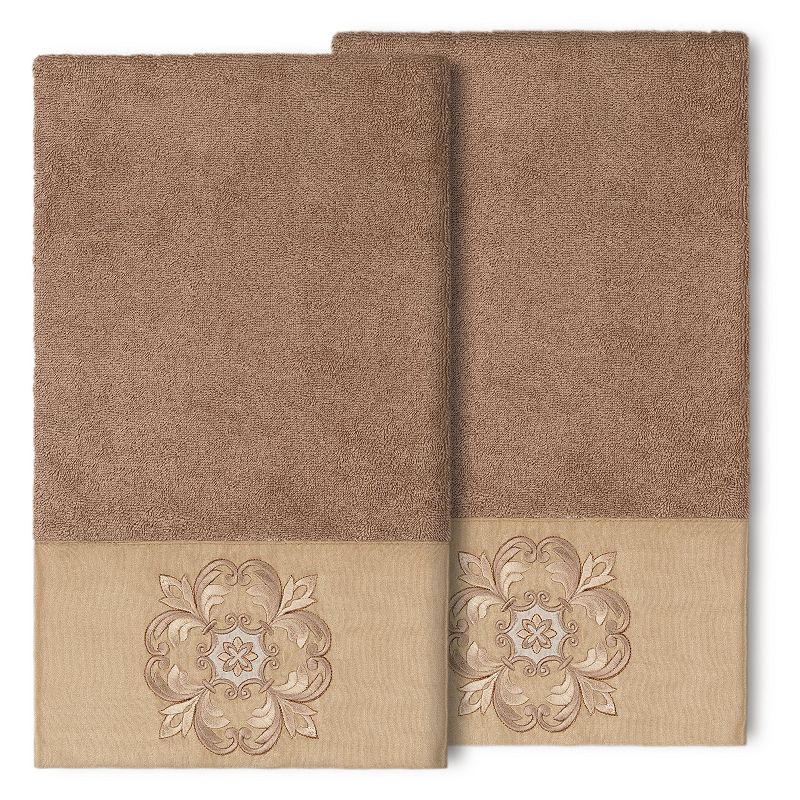 Linum Home Textiles Turkish Cotton Alyssa 2-piece Embellished Bath Towel Set