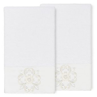 Linum Home Textiles Turkish Cotton Alyssa 2-pack Embellished Bath Towel Set