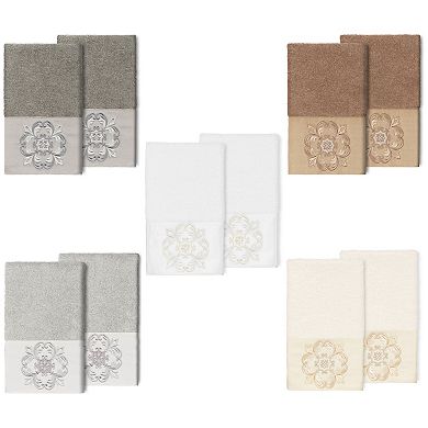 Linum Home Textiles Turkish Cotton Alyssa 2-piece Embellished Hand Towel Set