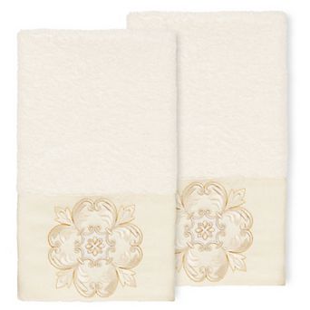 Linum Home Textiles Turkish Cotton Alyssa 2-pack Embellished Hand Towel Set
