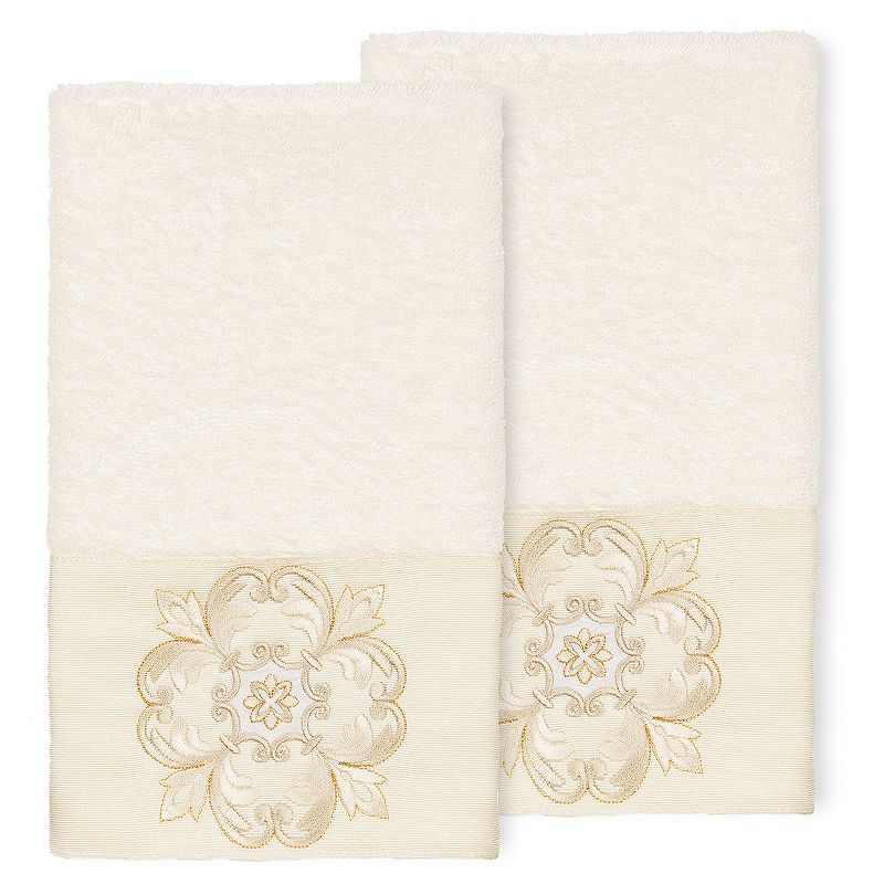 Linum Home Textiles Turkish Cotton Alyssa 2-piece Embellished Hand Towel Set