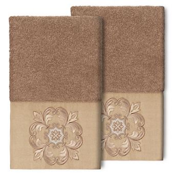 Linum Home Textiles Turkish Cotton Alyssa 2-pack Embellished Hand Towel Set