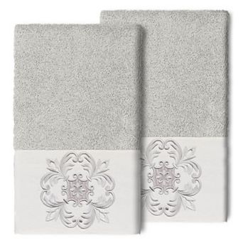 Linum Home Textiles Turkish Cotton Alyssa 2-pack Embellished Hand Towel Set