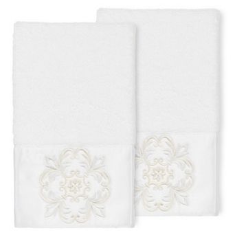 Linum Home Textiles Turkish Cotton Alyssa 2-pack Embellished Hand Towel Set