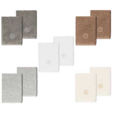 Linum Home Textiles Turkish Cotton Alyssa 2-piece Embellished Washcloth Set