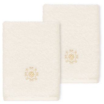 Linum Home Textiles Turkish Cotton Alyssa 2-pack Embellished Washcloth Set