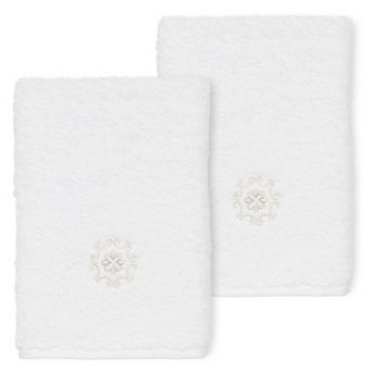 Linum Home Textiles Turkish Cotton Alyssa 2-pack Embellished Washcloth Set