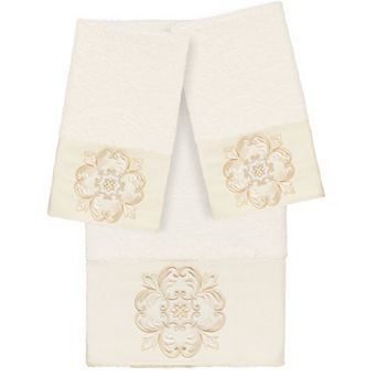Linum Home Textiles Turkish Cotton Alyssa 3 pc Embellished Bath Towel Set