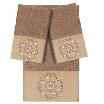 Linum Home Textiles Turkish Cotton Alyssa 3 pc Embellished Bath Towel Set