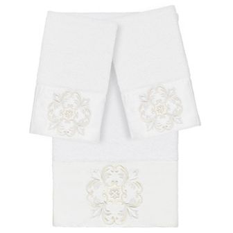 Linum Home Textiles Turkish Cotton Alyssa 3 pc Embellished Bath Towel Set