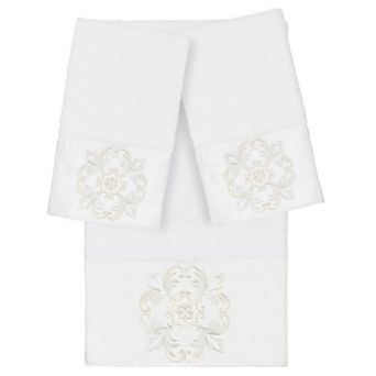 Linum Home Textiles Turkish Cotton Alyssa 3 pc Embellished Bath Towel Set