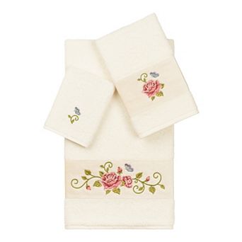 Linum Home Textiles Turkish Cotton Rebecca 3 pc Embellished Towel Set