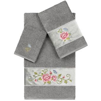 Linum Home Textiles Turkish Cotton Rebecca 3 pc Embellished Towel Set