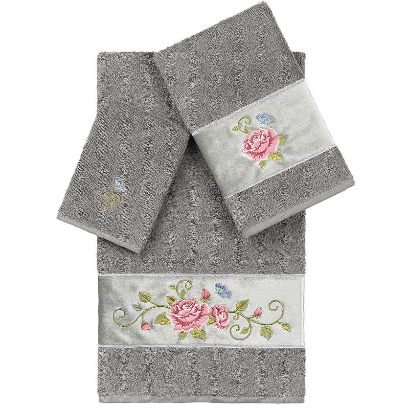 Linum Home Textiles Turkish Cotton Rebecca 3-piece Embellished Towel Set