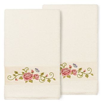 Linum Home Textiles Turkish Cotton Rebecca 2-pack Embellished Bath Towel Set