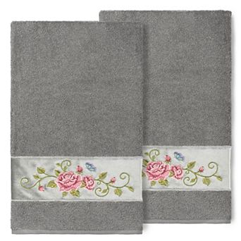 Linum Home Textiles Turkish Cotton Rebecca 2-pack Embellished Bath Towel Set