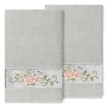 Linum Home Textiles Turkish Cotton Rebecca 2-pack Embellished Bath Towel Set