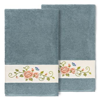 Linum Home Textiles Turkish Cotton Rebecca 2-pack Embellished Bath Towel Set