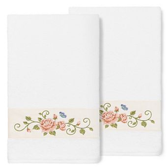 Linum Home Textiles Turkish Cotton Rebecca 2-pack Embellished Bath Towel Set