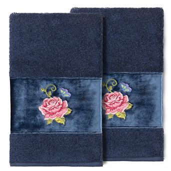 Linum Home Textiles Turkish Cotton Rebecca 2-pack Embellished Hand Towel Set