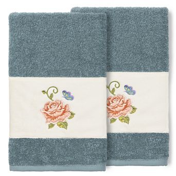 Linum Home Textiles Turkish Cotton Rebecca 2-pack Embellished Hand Towel Set
