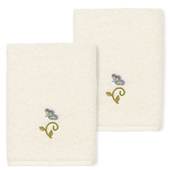 Linum Home Textiles Turkish Cotton Rebecca 2-pack Embellished Washcloth Set