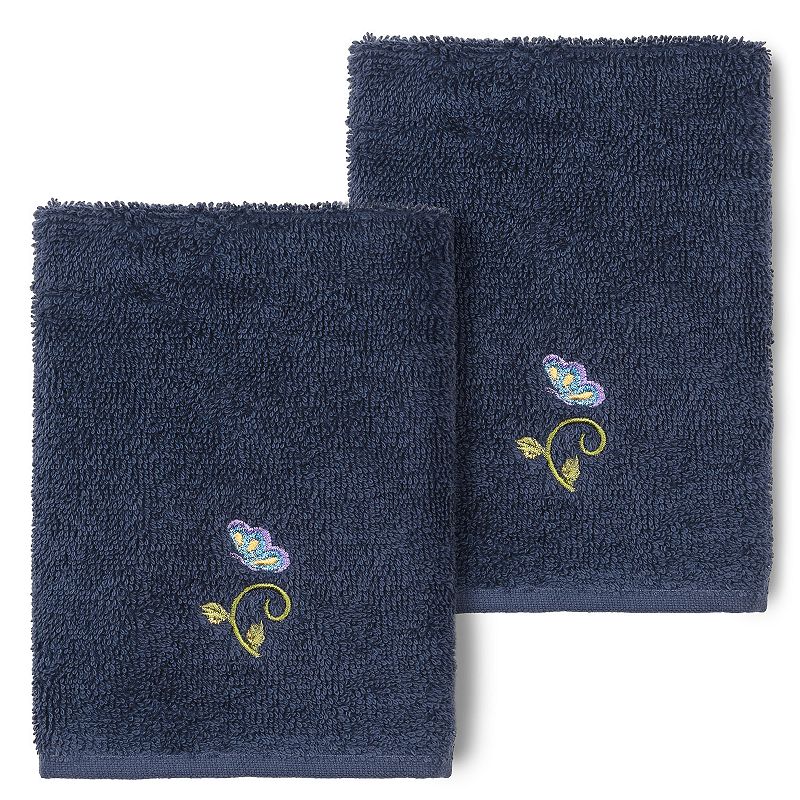 Linum Home Textiles Turkish Cotton Rebecca 2-piece Embellished Washcloth Set