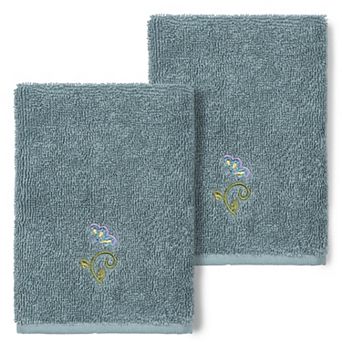 Linum Home Textiles Turkish Cotton Rebecca 2-pack Embellished Washcloth Set