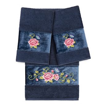 Linum Home Textiles Turkish Cotton Rebecca 3 pc Embellished Bath Towel